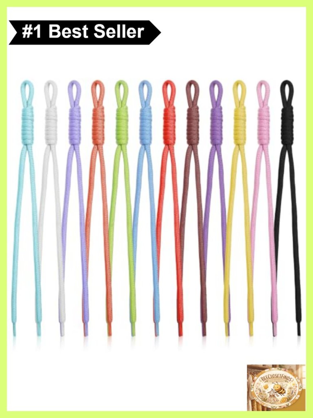 12 Pack Paracord Keychain Nylon Rope Bag Charms DIY Craft